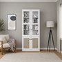Hanah Home Lisa 1600-202 Armario Multiusos Blanco con Puertas de Vidrio
